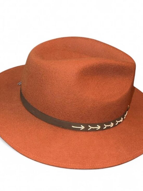 Conner Women\'s Mt. Warning Wool Boho Hat Rust Orange XL